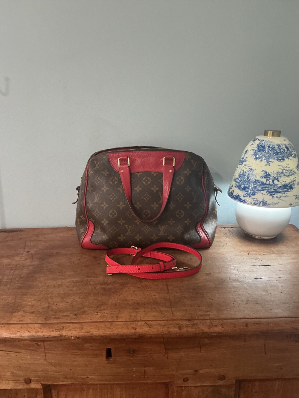 Louis Vuitton Monogram Cherry Red Crossbody Satchel Bag/ COA - Picture 13 of 16